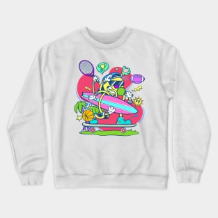 Cartoon Sports Fan Crewneck Sweatshirt